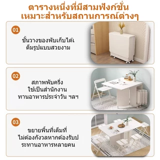 SEVENWOOD โต๊ะพับ โต๊ะในครัว โต๊ะกินข้าว โต๊ะสนาม โต๊ะยาว table100/120cm การพับได้ ประหยัดพื้นที่ แข็งแรงทนทาน