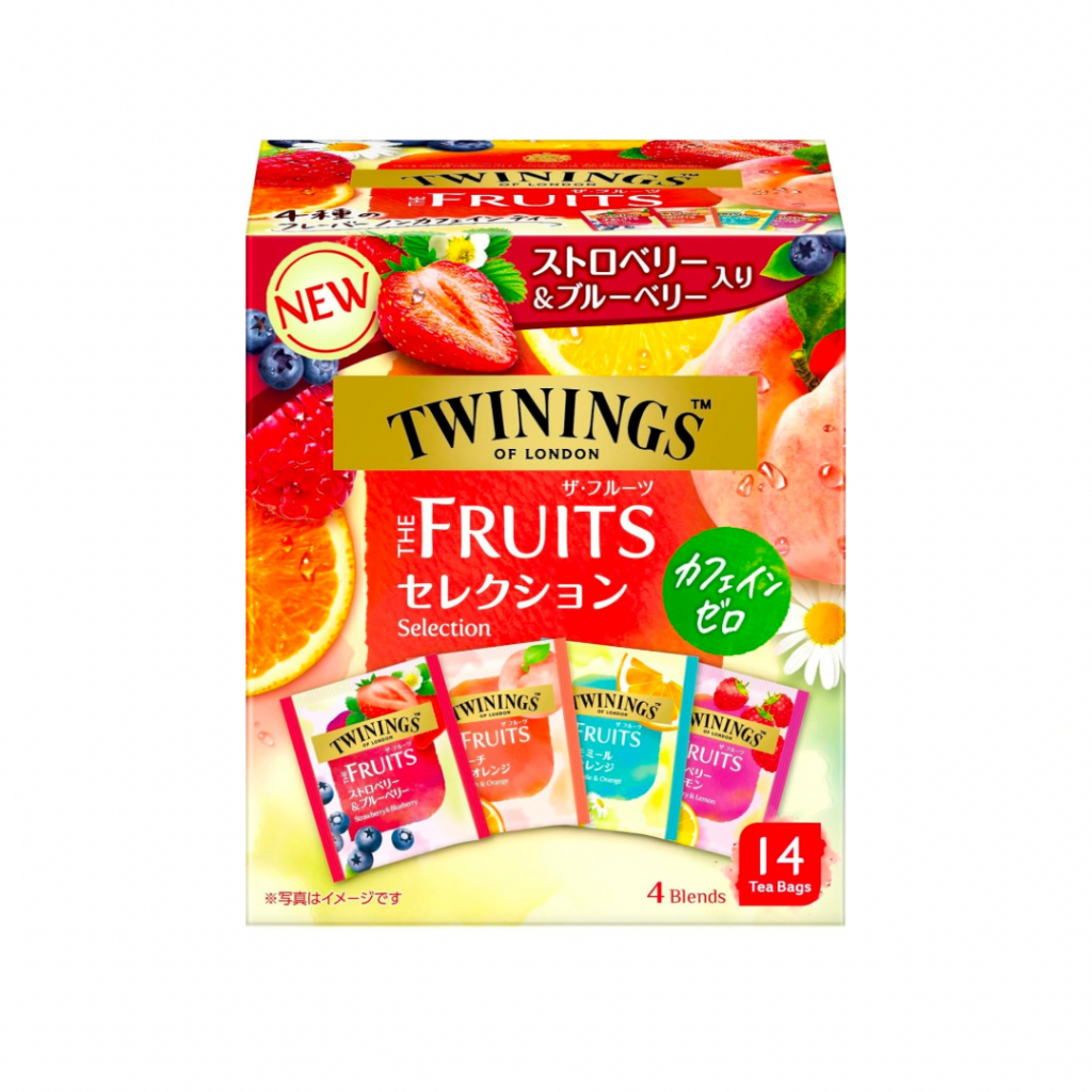 Twinings Fruit Selection ชาทไวนิงส์ ชาผลไม้ที่ได้รับความนิยม 4รสชาติ ไม่มีคาเฟอีน 1 กล่องบรรจุ 14 ซอง