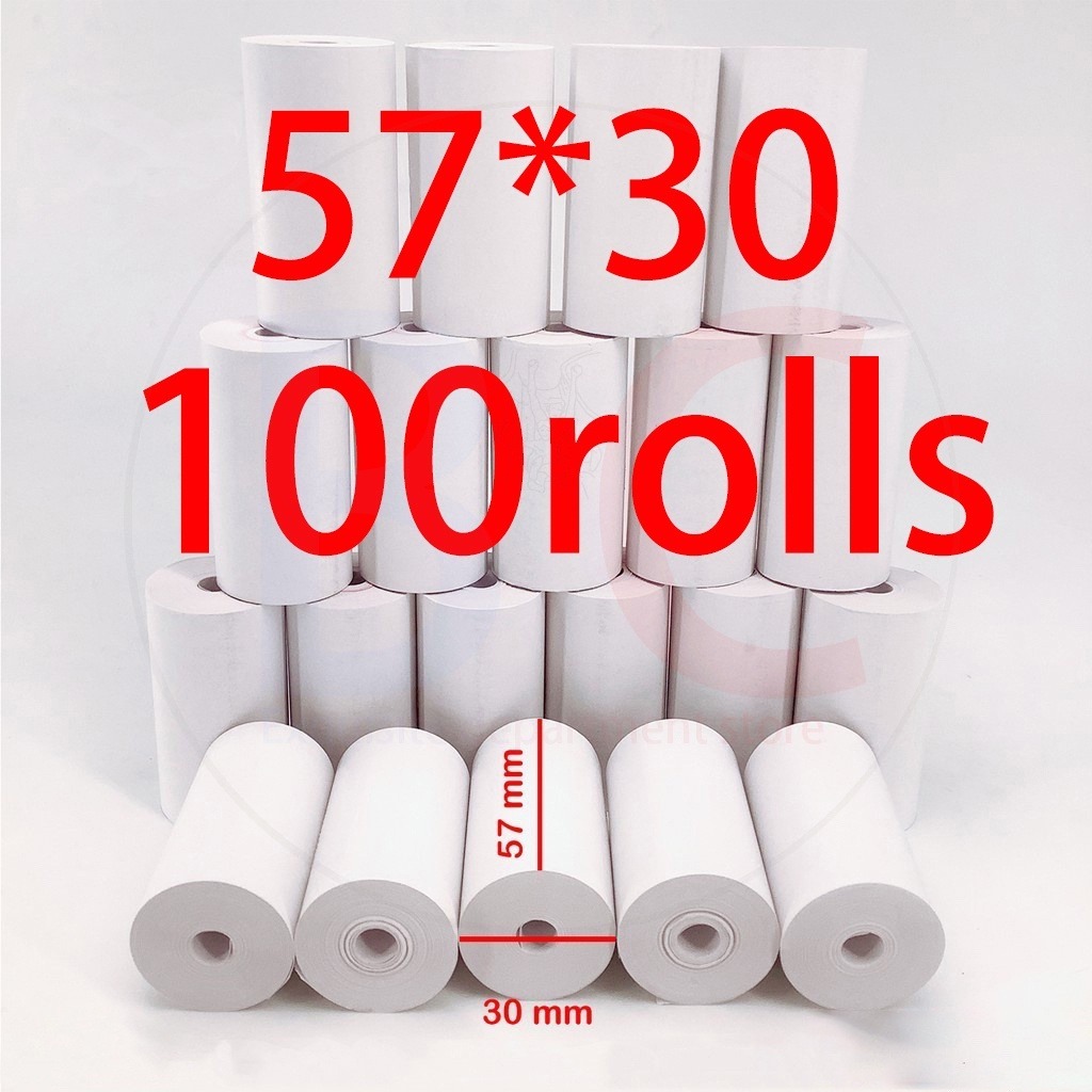 กระดาษความร้อน กระดาษใบเสร็จ foodpanda -แบ่งขาย 100ม้วน-ขนาด 57x40mm 57x30mm 57x50mm 80x50mm 80x80=10ม้วน
