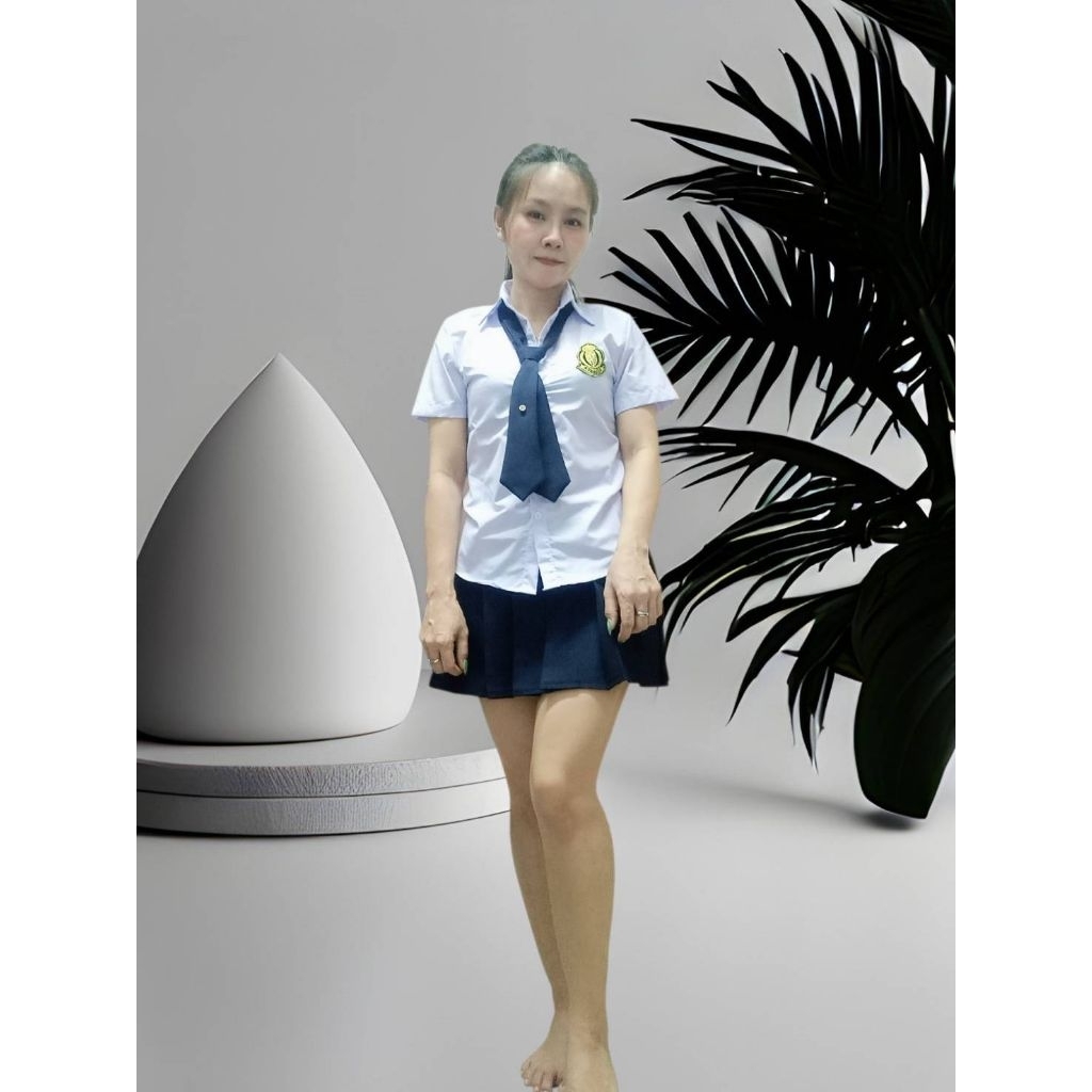 ชุดนักเรียนปาร์ตี้แขนสั้น*กระโปรงตีเกร็ด - รูปที่ 3
