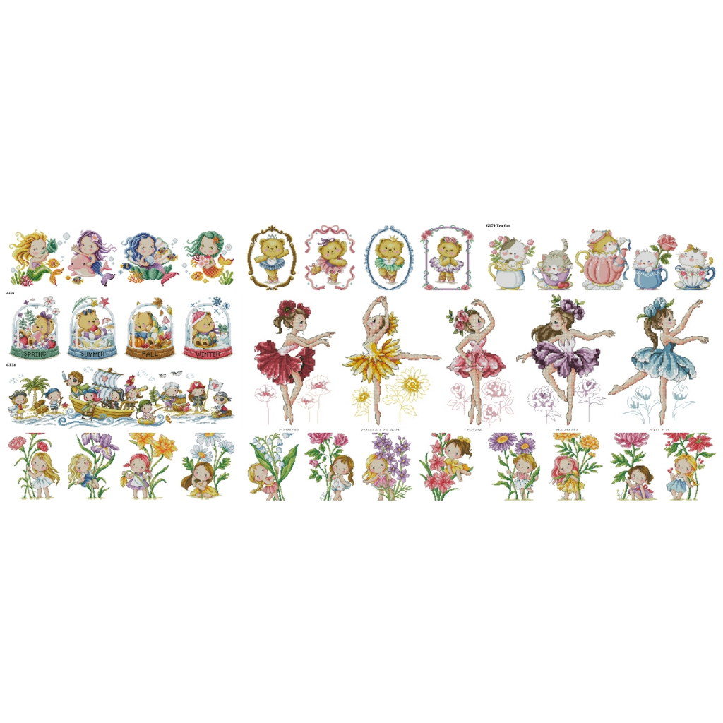 ครอสติช-ไม่พิมพ์ลาย-G102,115,134,143,144,145,157,175,179 พร้อมส่ง