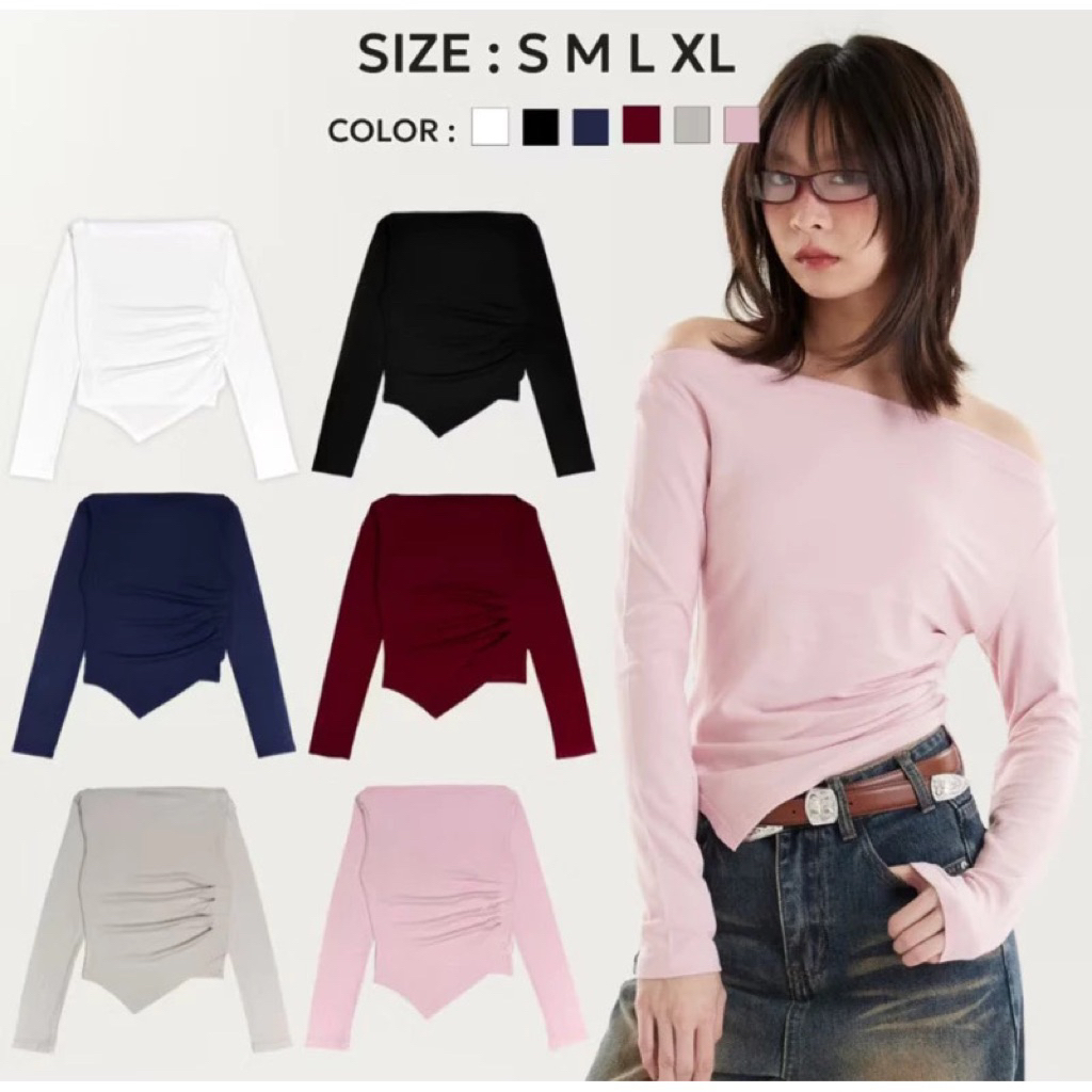 รวมเสื้อปาดไหล่ BMG beming bkk Bemingtop 884 -Jinny เสื้อจินนี่ สามารถใส่ได้ 2 แบบเลยจะดึงให้ปาดไหล่