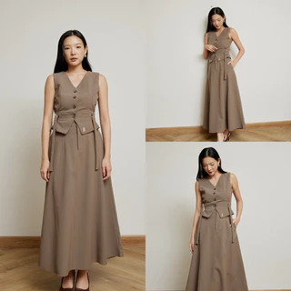Swana.ss - Lullaby vest set XS-2XL 🤎🤎 เซตกั้กรูดข้าง + กระโปรงยาว