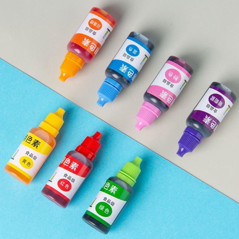 สีผสมอาหาร ขวดหยด ขนาด 10 ml พร้อมฝาปิด สีผสมอาหารน้ำ สีเจล 8 สี ผสมสีได้ สำหรับทำสไลม์ หรือใช้ในงานศิลปะ