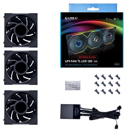 LIAN LI REVERSE UNI TL120 WIRELESS LCD TRIPLE FAN