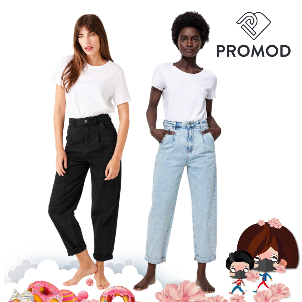 OSCAR slouchy jeans กางเกงยีนส์เอวสูง OSCAR กางเกงยีนส์ทรงหลวมทรงบอยเฟรนด์ที่ตัดเย็บอย่างประณีต