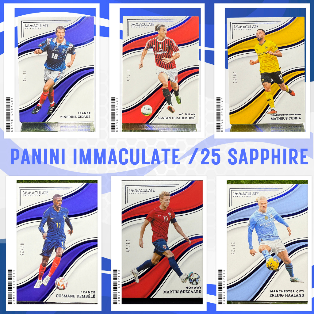 SET /25 : PANINI IMMACULATE COLLECTION - Zidane, Zlatan, Vinicius, Marmoush, Cunha, Dembele, Haaland