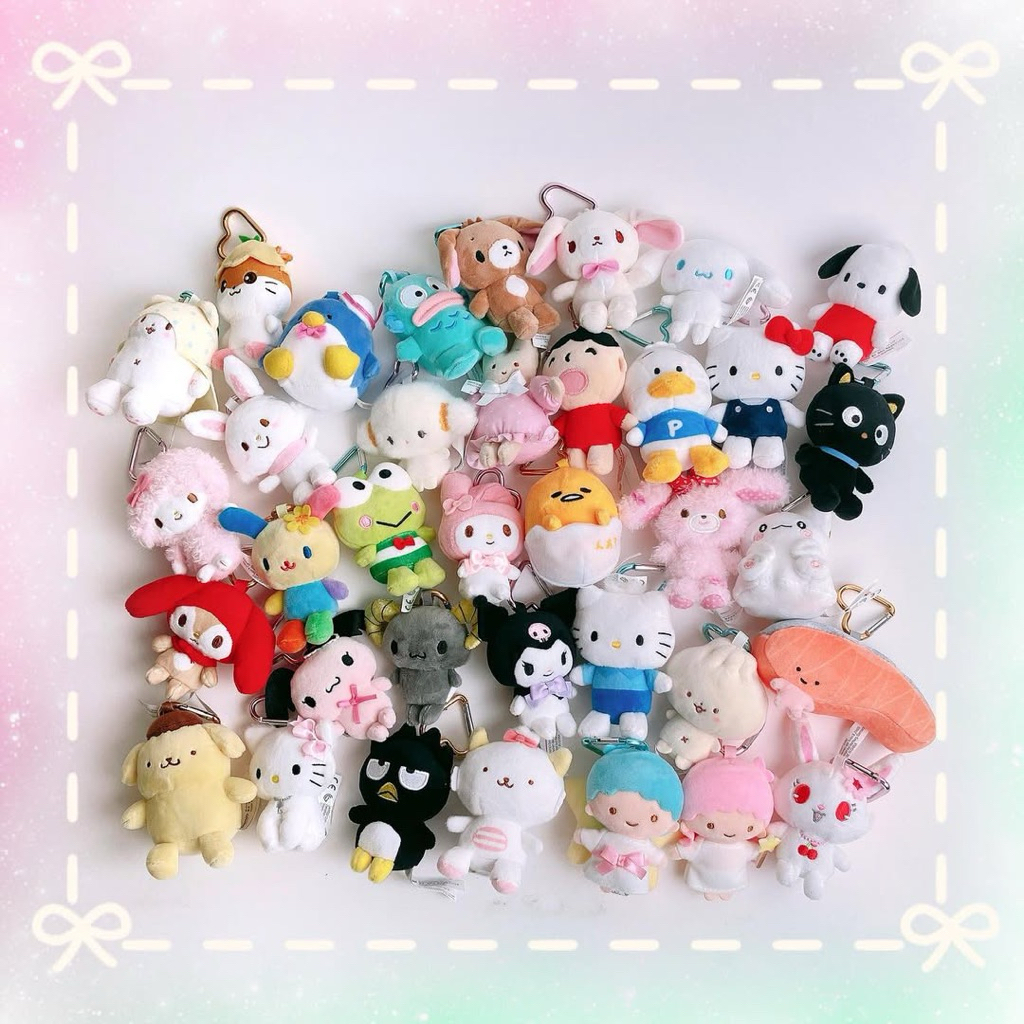 ( ลดเพิ่ม 20% ) สต็อคแน่น !Sanrio ตุ๊กตาห้อยกระเป๋าห่วงหัวใจ พร้อมส่งทุกลาย