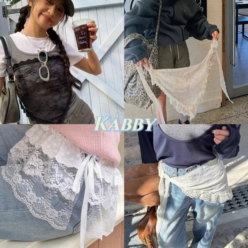 พร้อมส่ง ️ผ้าโพกเอว ลายลูกไม้  ผ้าผูกเอว ผ้าคลุมผม เท่ๆ ใส่ไปทะเลได้