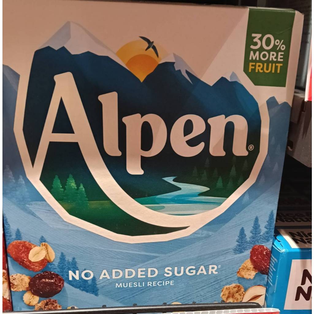 ALPEN Breakfast Muesli Cereal * NO ADDED SUGAR / 30 % MORE FRUIT * 560g
