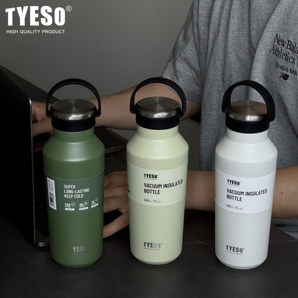 กระบอกน้ำtyesoรุ่นใหม่เก็บความเย็นและร้อนได้มี7สี3ขนาดสแตนเลส304