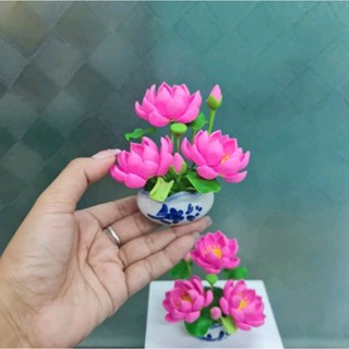 อ่างดอกบัวดินปั้น (รับเป็นคู่ กดเลือก 1 คู่) ดอกบัวไหว้พระ บ…