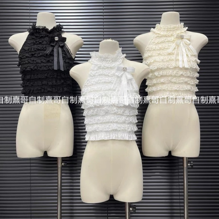 🥂พร้อมส่ง🥂เสื้อเเขนกุดเข็มกลัดโบว์เนื้อผ้ายืดหยุ่นมาก เข็มกลัดเอาออกได้ค่ะ