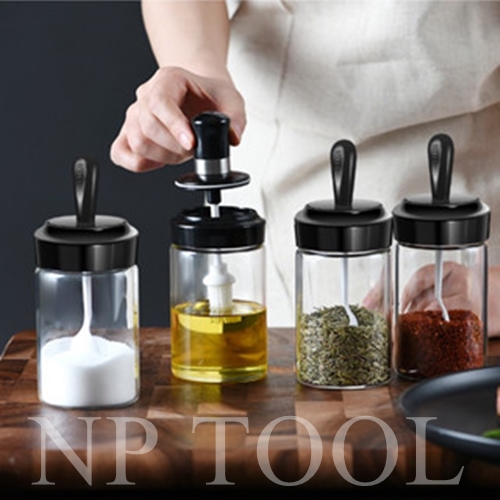 NP-601 ขวดใส่เครื่องปรุง เครื่องครัว กระปุกพร้อมช้อน  ใส่เครื่องเทศ