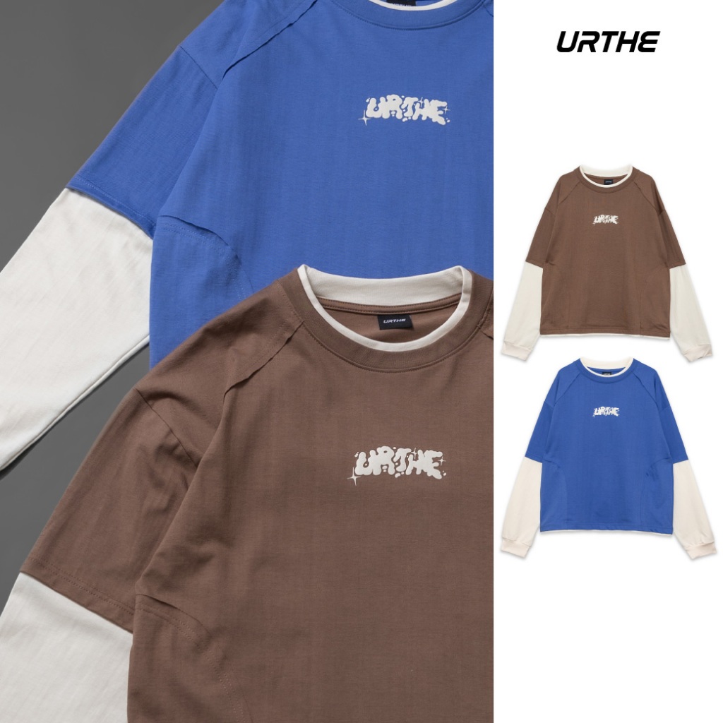URTHE - เสื้อยืด แขนยาว Oversize รุ่น EDGE LAYER LSLV T-SHIRT
