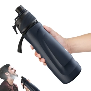 FJbottle 710ml ขวดน้ำสเปรย์น้ำขวดน้ำสแตนเลสขวดน้ำพร้อมหมอกสเปรย์และฉนวนกันความร้อนขวดน้ำกีฬารั่วไหลสำหรับยิมปีนเขากิจกรร