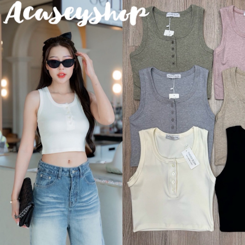 Acasey เสื้อกล้ามผู้หญิง ผ้าร่องนุ่ม พรีเมี่ยมใส่สบาย T340