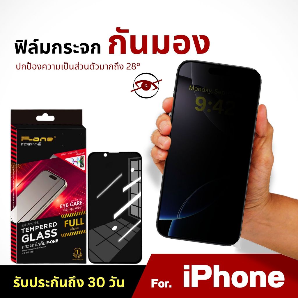 ฟิล์ม Dee ฟิล์มกระจก iPhone 17e 16Promax 16 17 15Promax 17Pro 12Promax 17ProMax  กันมอง กันเสือก
