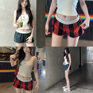 Scottish Boxer บ็อกเซอร์ขาสั้นลายสก็อตพับเอวป้าย (flinfear)
