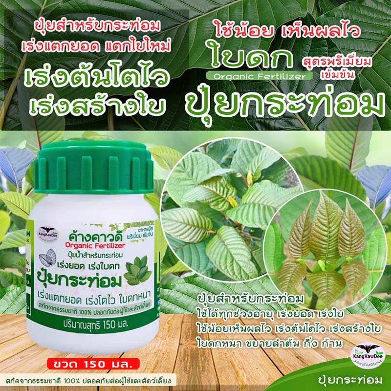 ปุ๋ยกระท่อม เร่งโตไว ค้างคาวดี(ของแท้)150มล เร่งยอด เร่งใบ สร้างใบใหม่ ใบดก ฟื้นบำรุงต้น F1K-150ML