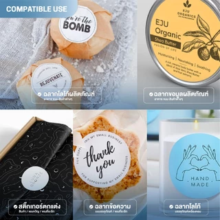 🚚ส่งไว ส่งด่วน🚚 สติ๊กเกอร์วงกลม Color Sticker 30x30 40x40 50x50 mm ฉลาก​สินค้า​ โลโก้​ พิมพ์ความร้อน