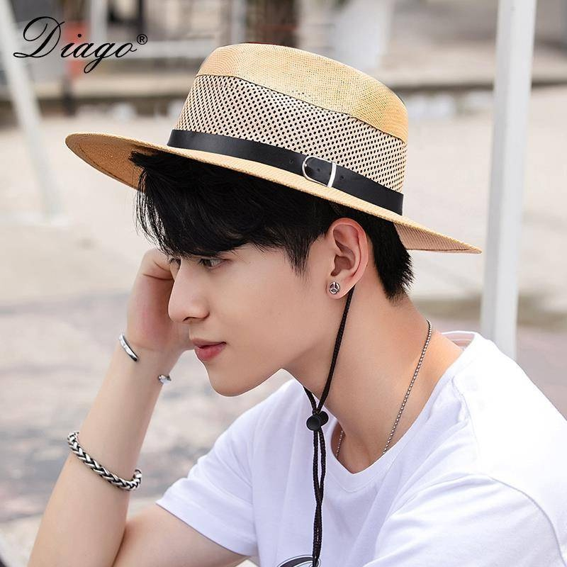 หมวกผู้ชายทรงปานามามีสายรัดคาง พร้อมจัดส่งจากไทย B052