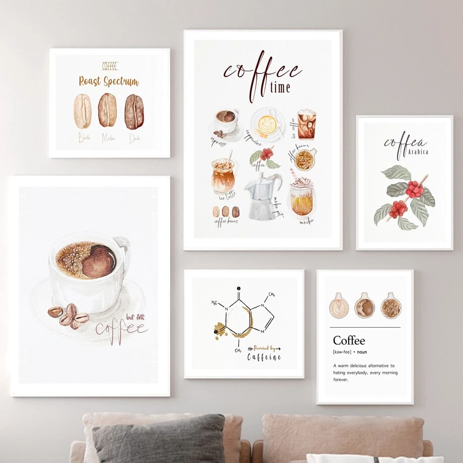 ตกแต่งบ้าน ให้น่าอยู่ (พร้อมส่งจากไทย ภาพรวมกรอบ) coffee รูปถ้วย โกโก้ กาแฟ คาเฟอีน สไตล์นอร์ดิก สําหรับตกแต่งบ้าน ห้องครัวตกแต่งบ้าน ราคาถูก