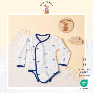 Soul me bebe/เนื้อรู Airy dot และผ้าดูด มี0-12m เด็กอ่อนแขนกุด Bebesuit Long-sleeved นิ่มลดอับชื้น