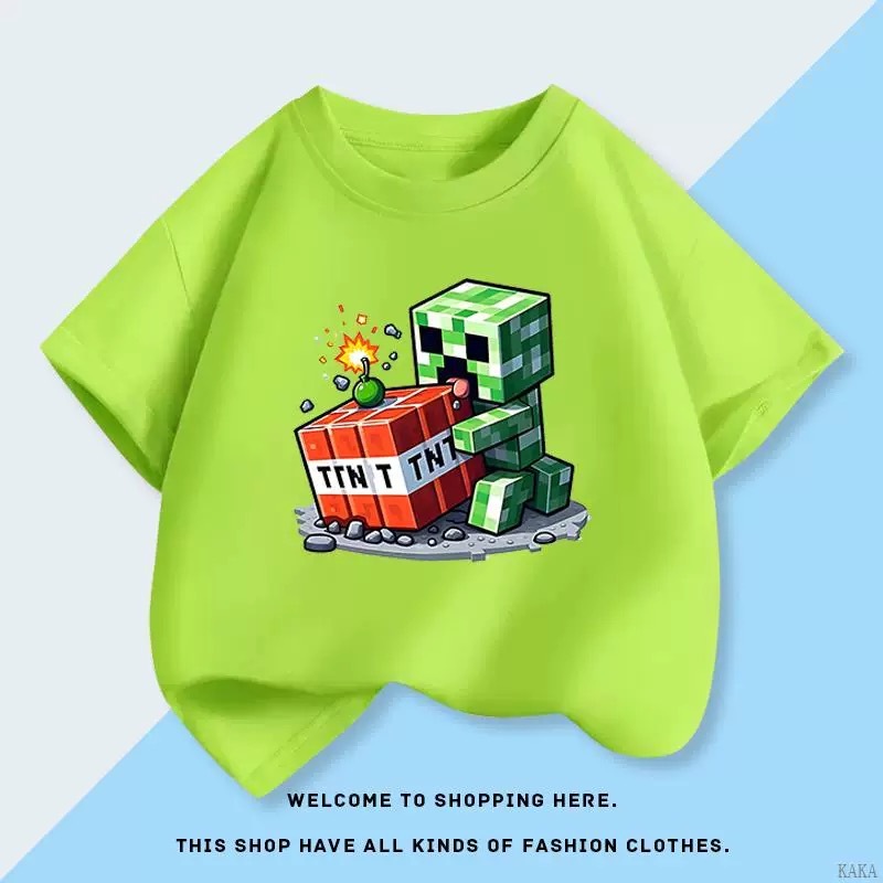 Yout-children เสื้อยืด kids girl/boy เสื้อผ้าเด็ก 'TNT bricks' เสื้อเด็ก แฟชั่น tshirt ผ้าCotton โคตรนุ่ม 2025