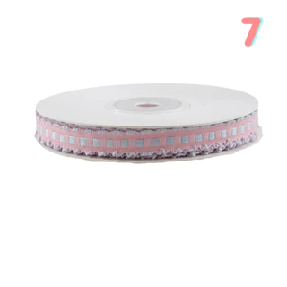 K-Ribbon Gingham R1 ริบบิ้นลายตาราง 2 หน้า สีพาสเทล 1 ซม.คิวท์มากแม่!ลายตารางแบบเกาหลี สีหวานจับใจ ใช้ตกแต่งอะไรก็น่ารัก