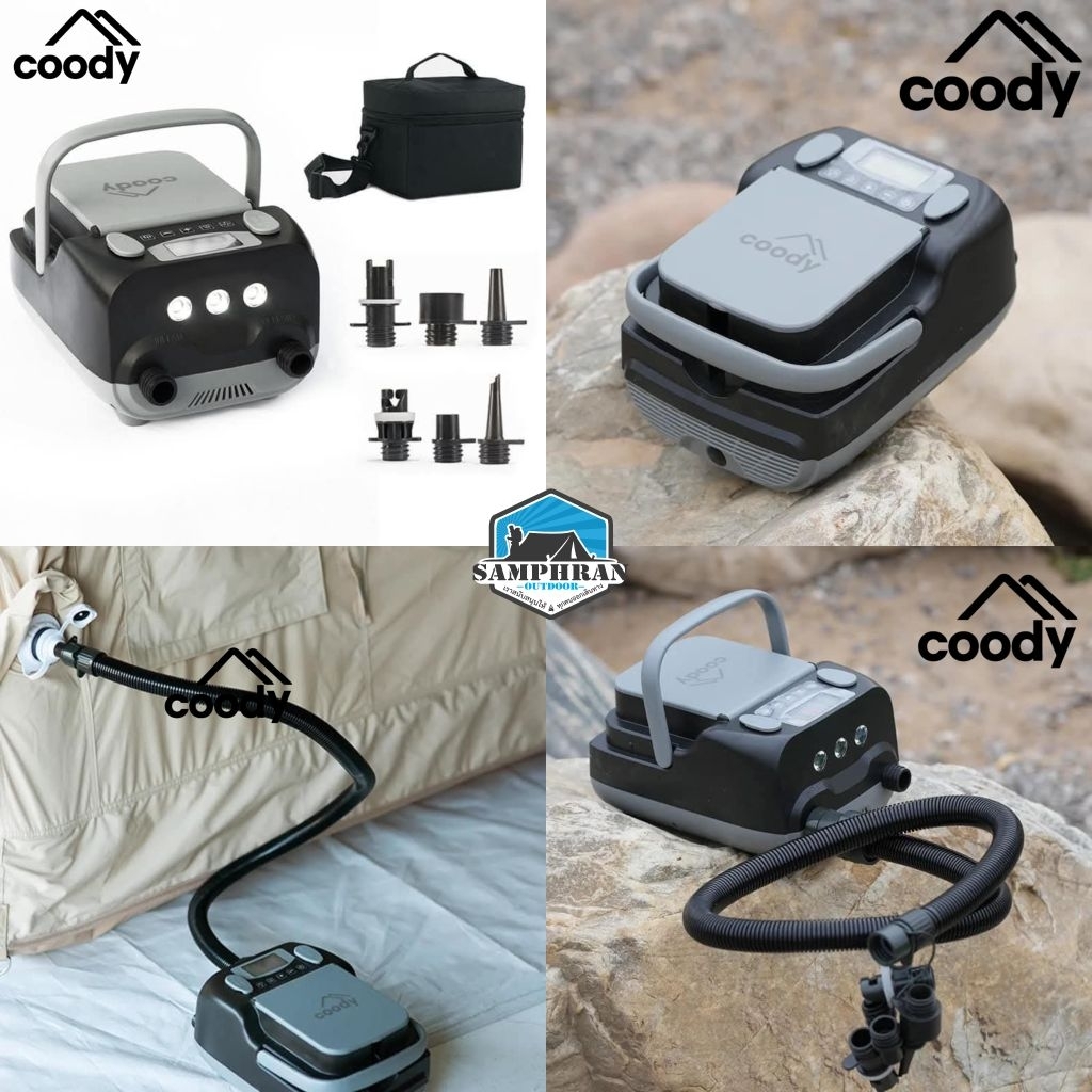 🔥พร้อมส่ง🔥 Coody เครื่องปั้มลมอัตโนมัติ กำลังสูง สามารถตั้งค่าสูบลมเข้า - ออกได้ และปรับลดแรงดันได้(ของแท้)
