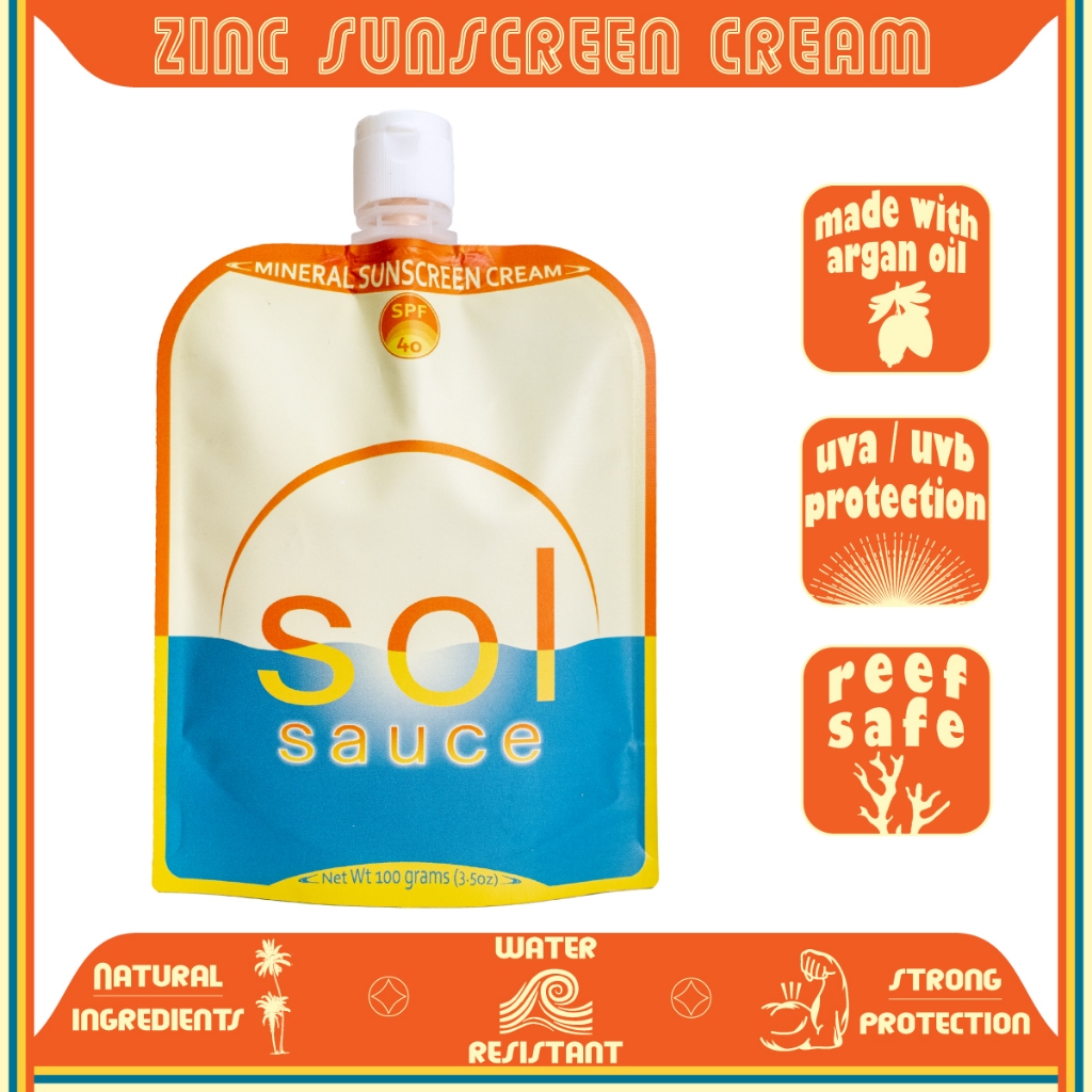 โซลซอส ซันสกรีน โลชั่น Sol Sauce Mineral Sunscreen Lotion • Liquid Zinc ปลอดภัยที่จะใช้ในอุทยานทางทะเลของประเทศไทย