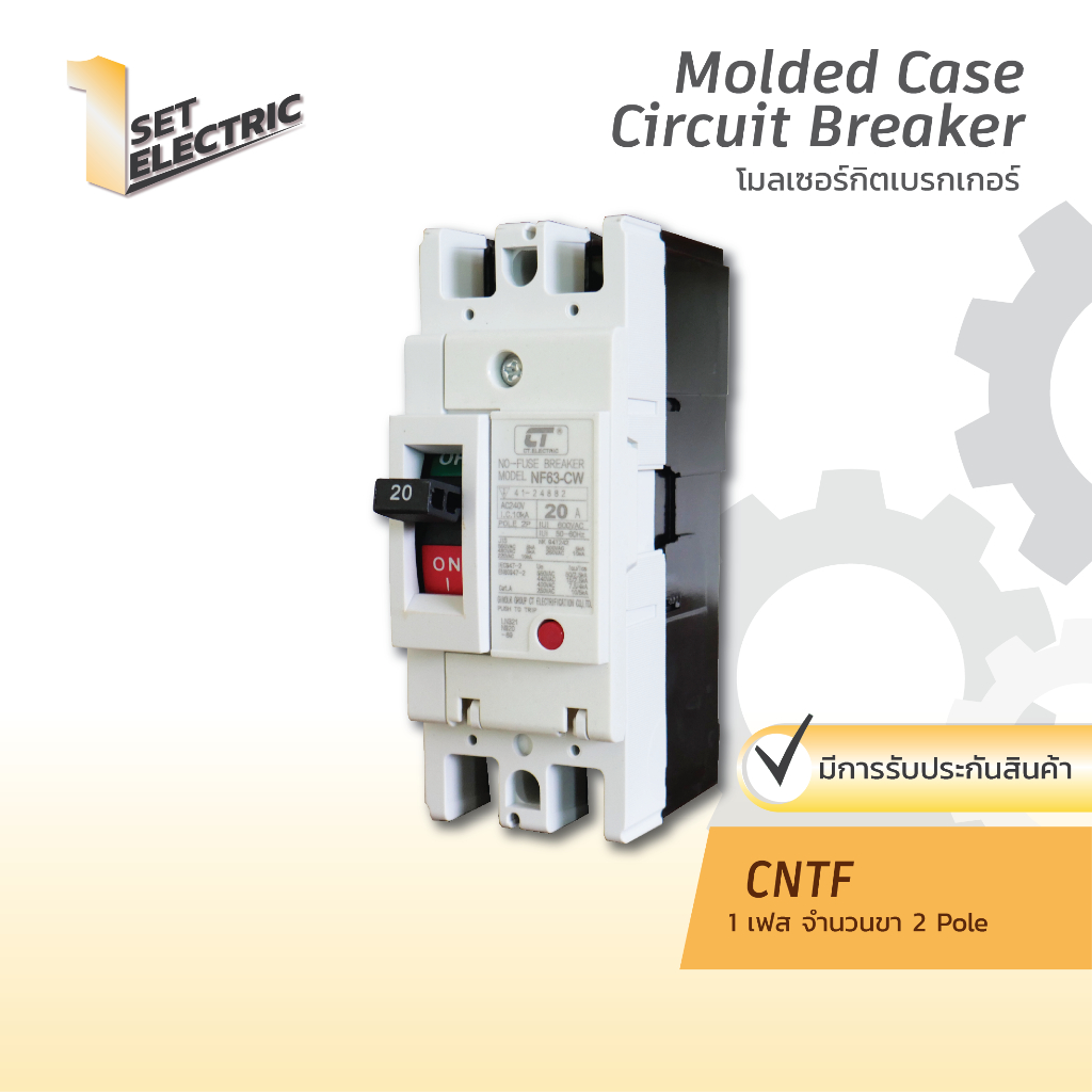 โมลเคสเซอร์กิตเบรกเกอร์ CT ELECTRIC รุ่น CTNF-63c 2P มี 2 แบบคละสี