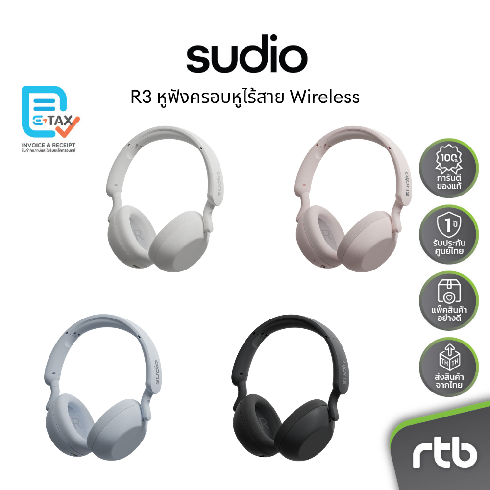 Sudio R3 หูฟังครอบหูไร้สาย Wireless Over-Ear Headphones by RTB