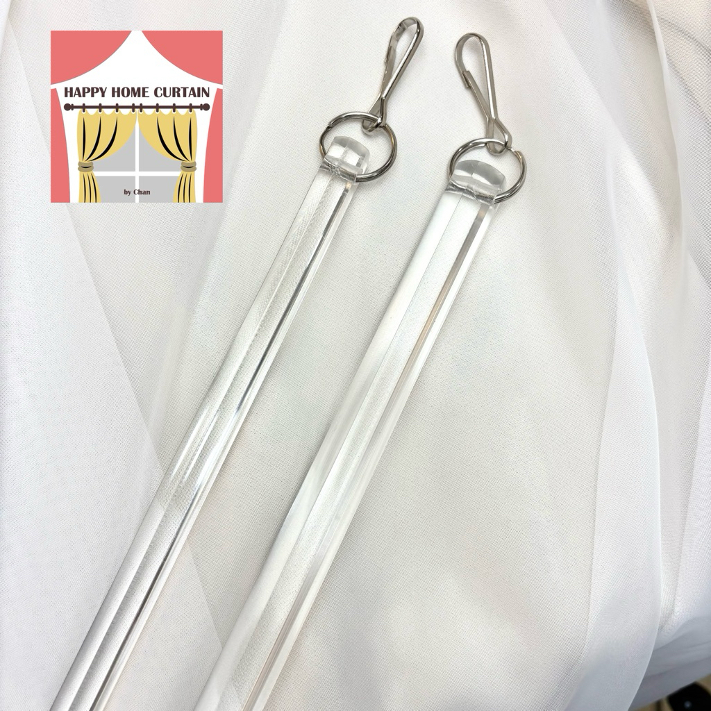 ด้ามจูงผ้าม่านอะคริลิคแท้ไม่ผสมพลาสติก ไม้จูงผ้าม่าน ผ้าหนักสั่ง 16 มิล ดีไซน์ใหม่ปลายเหลี่ยม