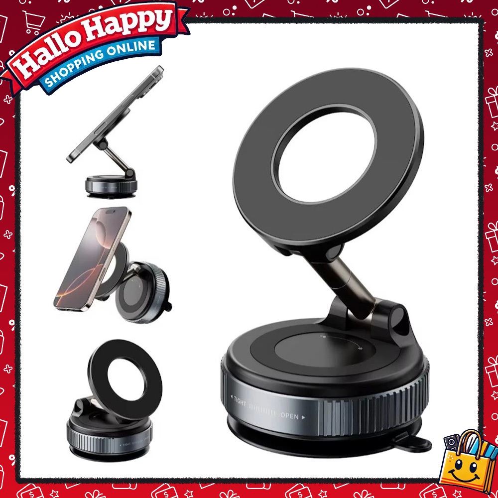 K007 ที่วางโทรศัพท์แบบแม่เหล็กพับ 360 องศาพับหมุน ที่วางโทรศัพท์มือถือแบบดูดติดกระจกหน้ารถ แผงหน้าปั