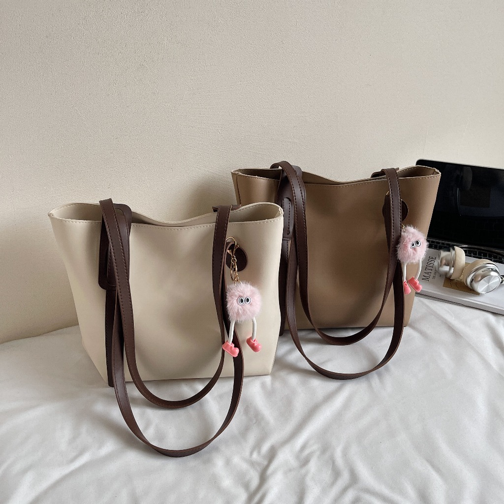 uyongit กระเป๋าสะพายไหล่ สไตล์เกาหลี หนังPU ความจุขนาดใหญ่ (แถมพวงกุญแจ) มีบริการส่งด่วน B-033 - รูปที่ 5