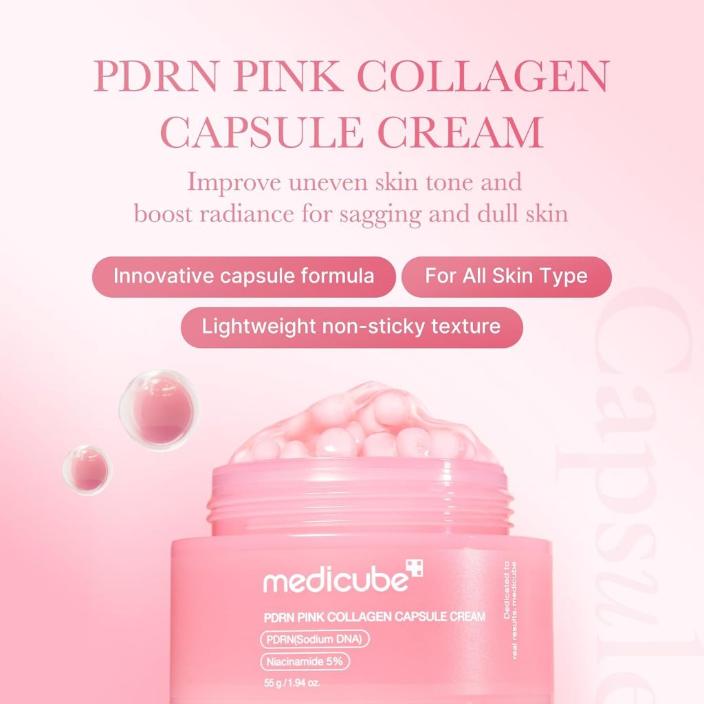 Medicube Salmon DNA PDRN Pink Collagen Capsule - คอลลาเจน แคปซูล ฟื้นฟูผิว ปรับผิวเรียบเนียน ไนอาซิน