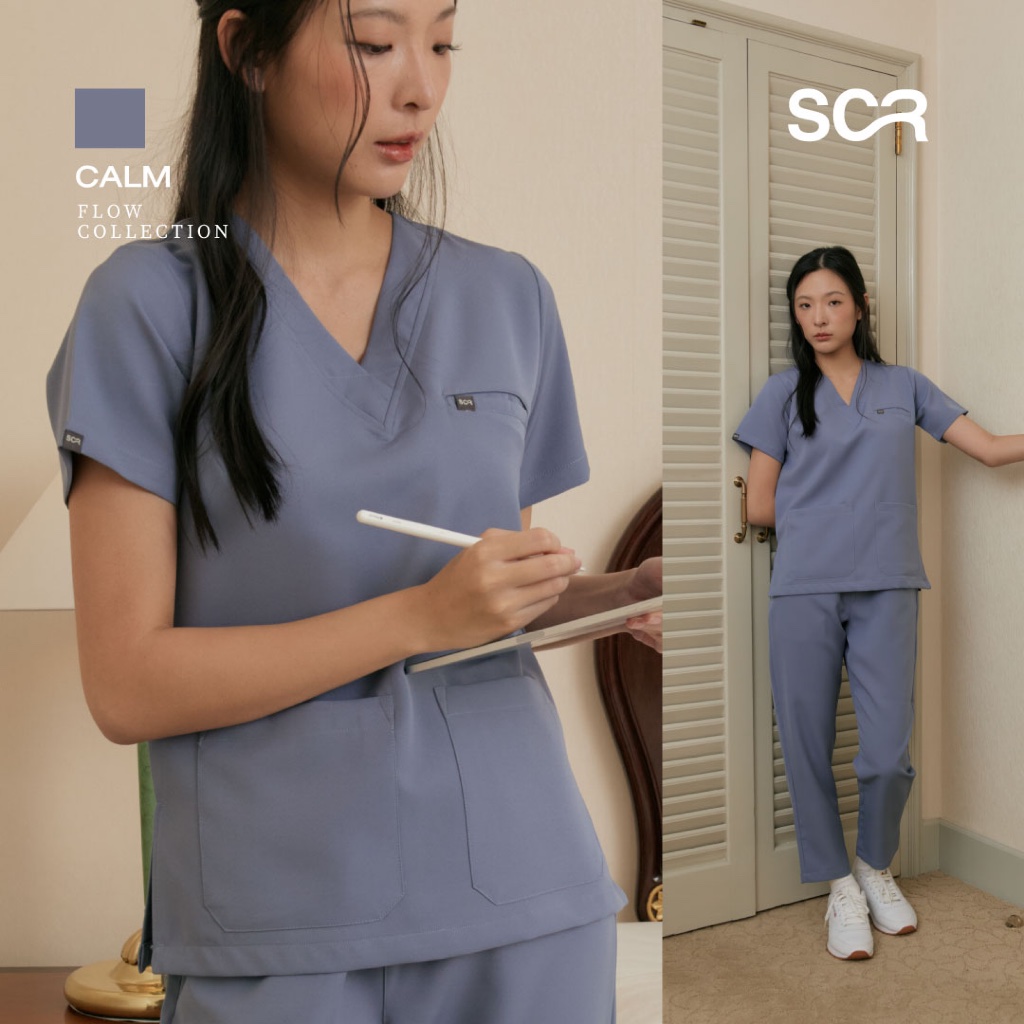 Scrub in | เสื้อ-กางเกงสครับ unisex สี Calm รุ่น Flow