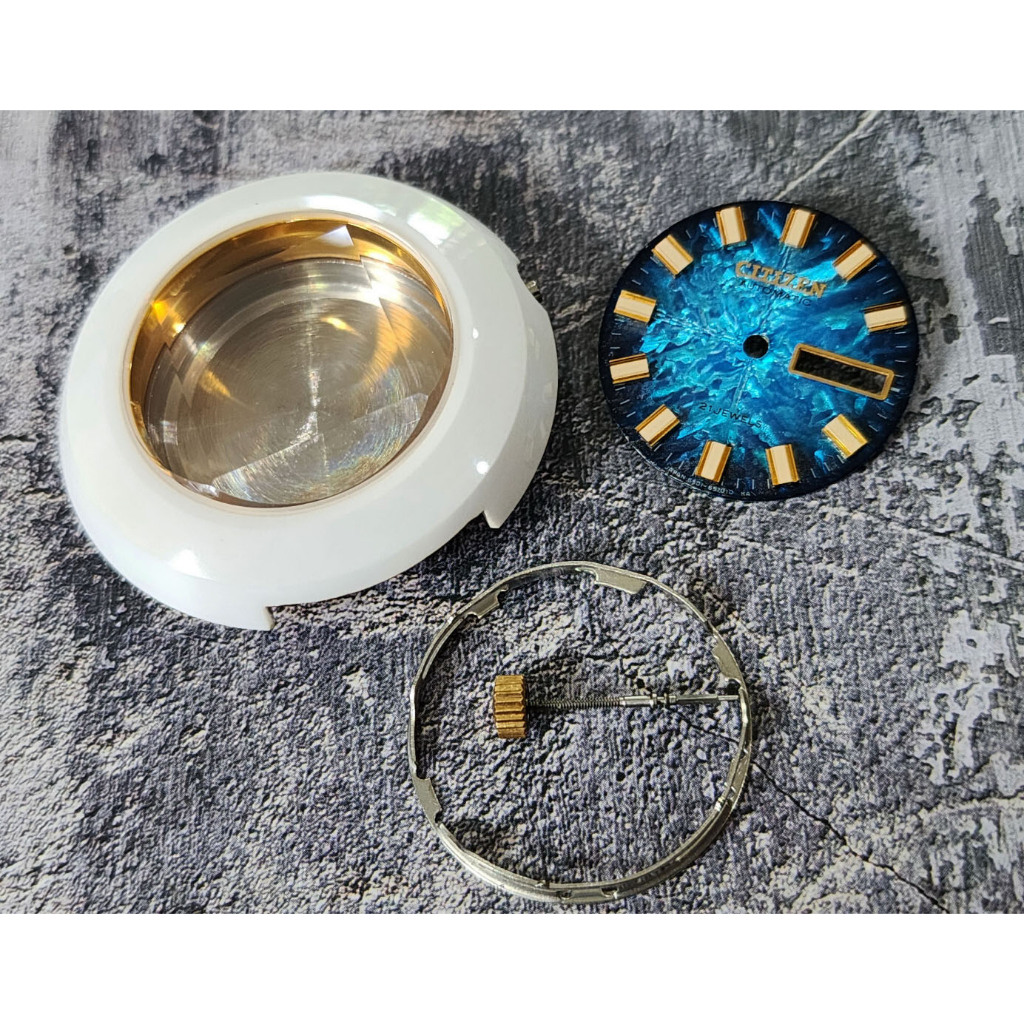 นาฬิกา ตัวเรือน Citizen พร้อมหน้าปัด ฉลามขาว automatic รุ่นเก่า สภาพเก่าเก็บ สวยๆ หน้าปัดสีน้ำเงิน (