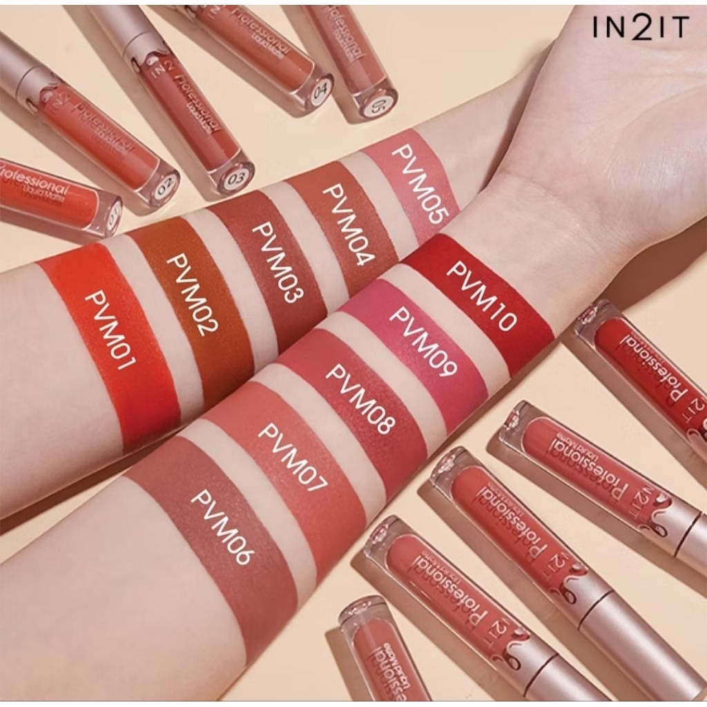 IN2IT Professional Liquid Matte  ลิปแมท ติดทนขั้นสุด (มีให้เลือกถึง 10 เฉดสี )