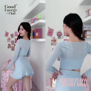 GOOD ENERGY CLUB - SHEER FLOW SPORT BRA[5011] สปอร์ตบรา 2 ชั้น แขนยาวผ้าตาข่ายซีทรู (7A-7O)