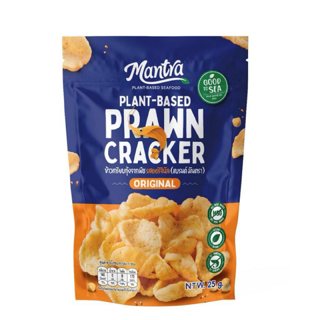 Mantra Plant Based Prawn Cracker Sour Cream and Onion/Original 25g ข้าวเกรียบกุ้งขากพืช ตรามันตรา