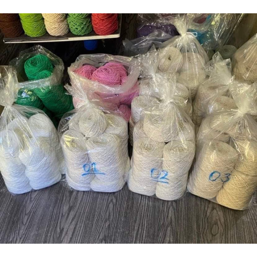 เชือกฟอกนิ่ม เกรดA สีพื้น ยกถุง2.5โล เส้นขนาด2มิล ราคาประหยัด🧶