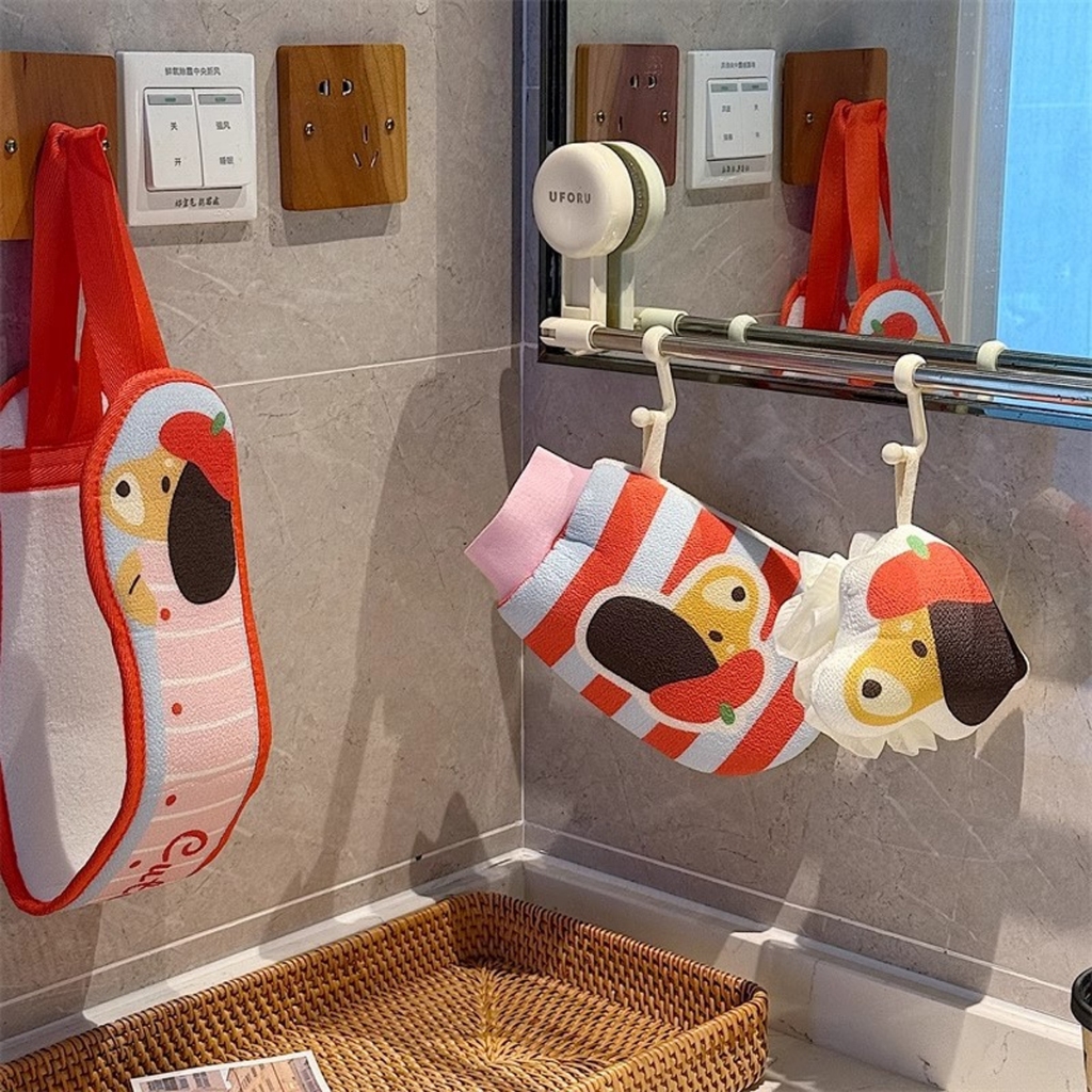 🐶🐻‍❄️ ฟองน้ำขัดตัว ลายน้องหมาคัชชุน  ขัดขี้ไตคล ขจัดสิ่งสกปรก อาบน้ำถูตัว สำหรับผู้ใหญ่ - รูปที่ 5