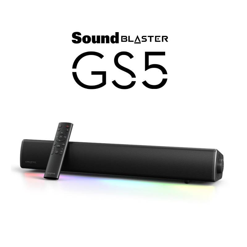 CREATIVE Newๆ GS5 SPEAKER Sound Blaster ลำโพงเกมมิ่งซาวด์บาร์พร้อมไฟ RGB พลังเสียง SuperWide™ techno