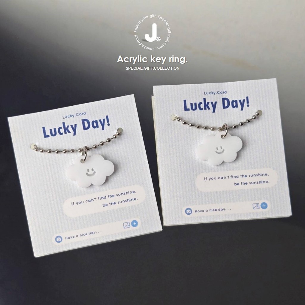 [พร้อมส่ง🇹🇭] การ์ดอวยพร+พวงกุญแจอะคริลิครูปก้อนเมฆ ☁️