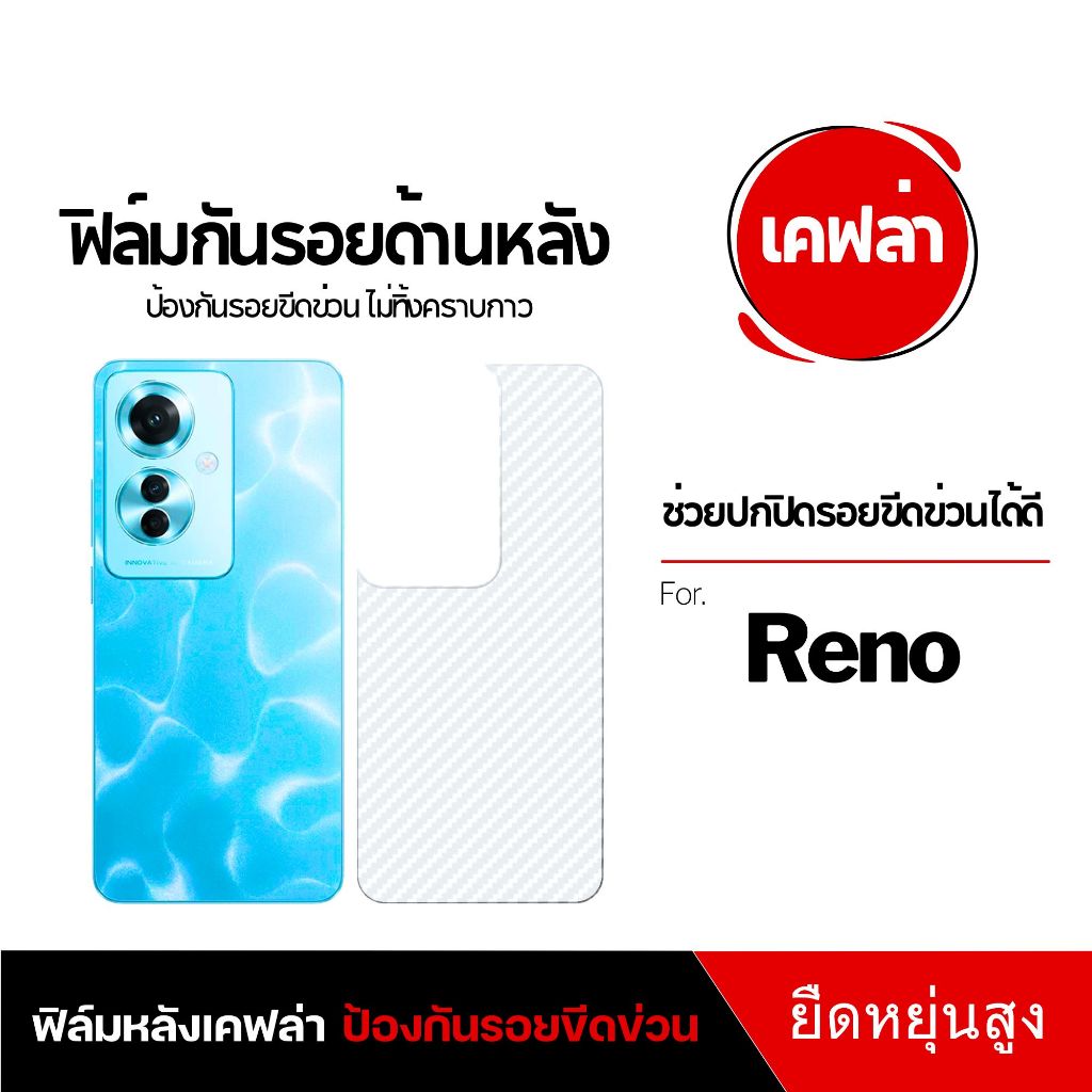 ฟิล์ม Dee ฟิล์มหลัง Reno เรโน 6z 5 8z 10XZoom 2F 4 10 7z 2f 6 8 4z 3 2 12F-5G 13 เคฟล่า กันรอย
