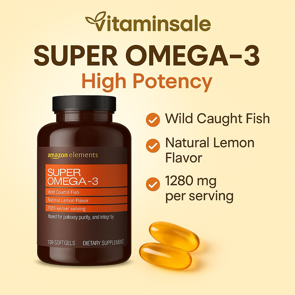 Amazon Elements Omega-3 EPA & DHA 120 ซอฟต์เจล