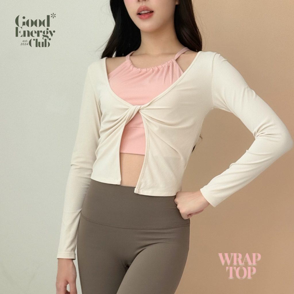 GOOD ENERGY CLUB - WRAP TOP[0527] เสื้อคลุมออกกำลังกาย (1G-1I)
